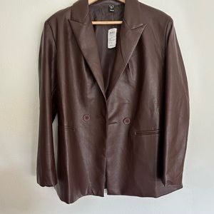 NWT Windsor Faux Leather Blazer